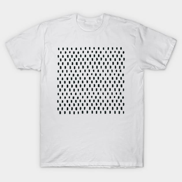 Black Abstract Brush Strokes Pattern T-Shirt by Adria Adams Co.